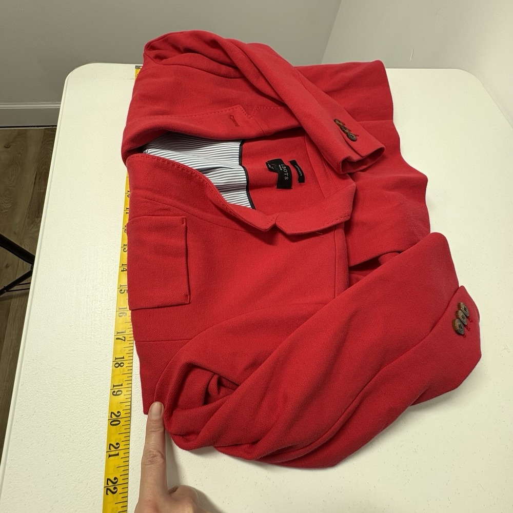 Talbots Women Aberdeen Blazer Jacket Size 12P Red Button Up Office Career Pocket - Picture 9 of 11